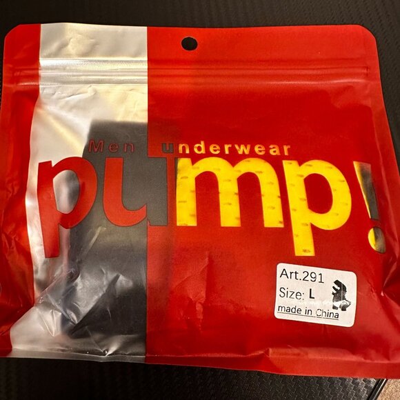 Pump! Mens Yellow Mesh Brief Underwear Size L Sexy Jock Fast Shipping - Picture 2 of 7